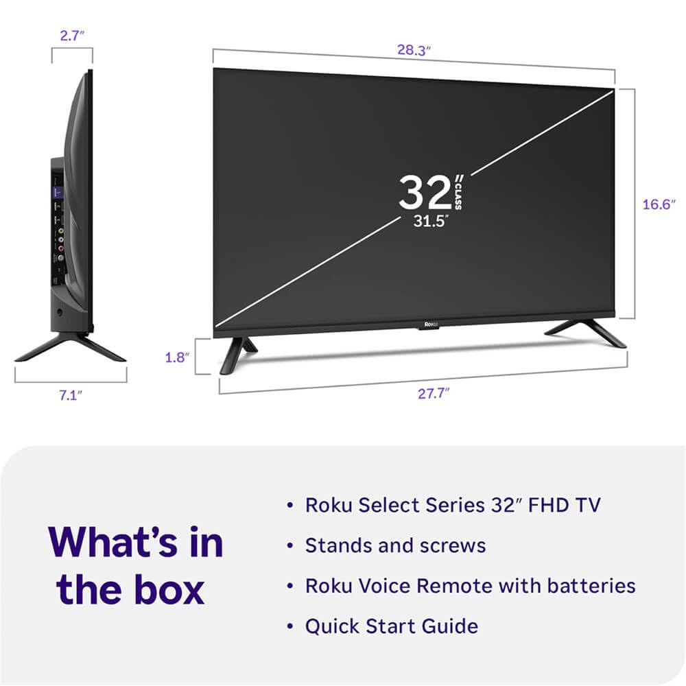 32" 1080p FHD LED Smart TV with HDMI Cable S70231