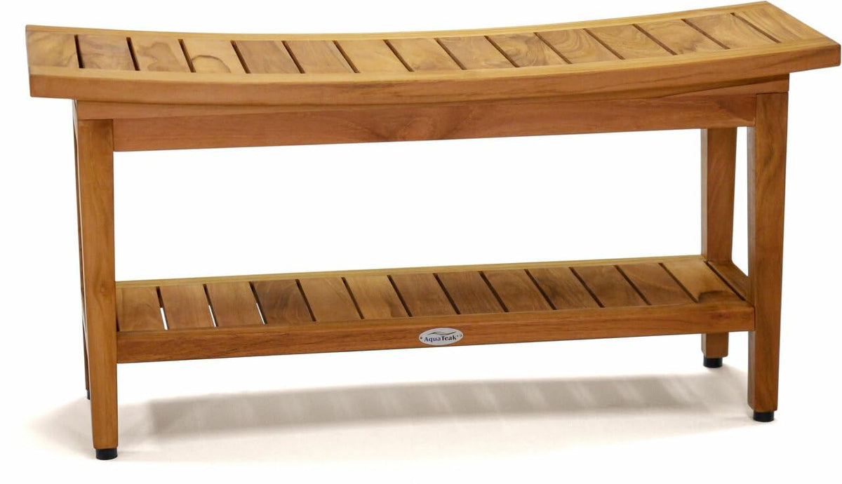 36" Teak Shower Bench with Shelf I86616
