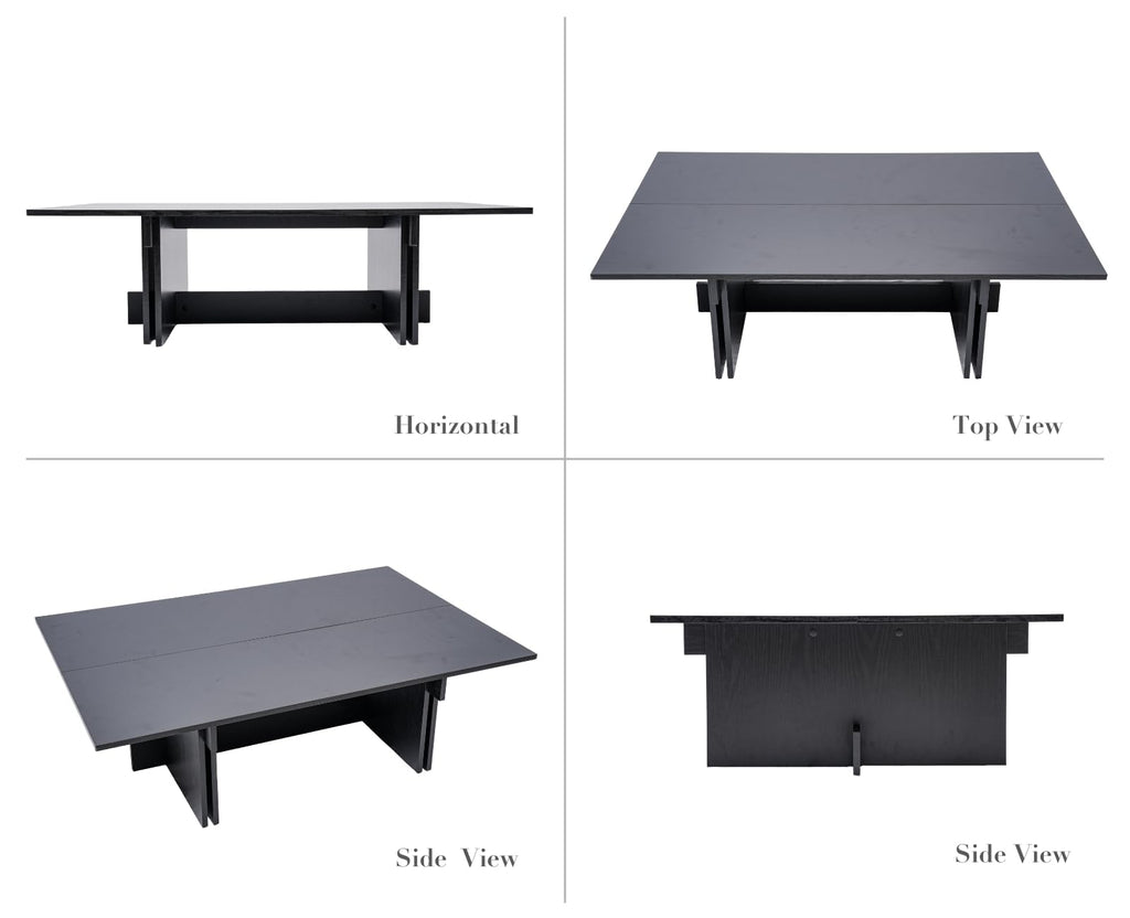 48" Rustic Wood Coffee Table with Geometric Base S842338