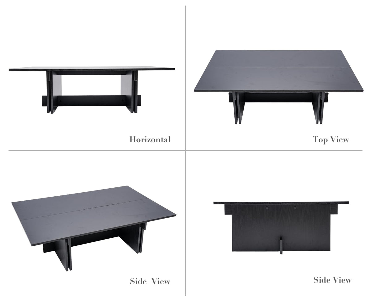 48" Rustic Wood Coffee Table with Geometric Base S842338