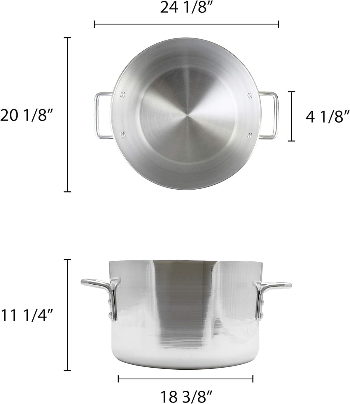 60 Quart Aluminum Sauce Pot with Riveted Handles V550