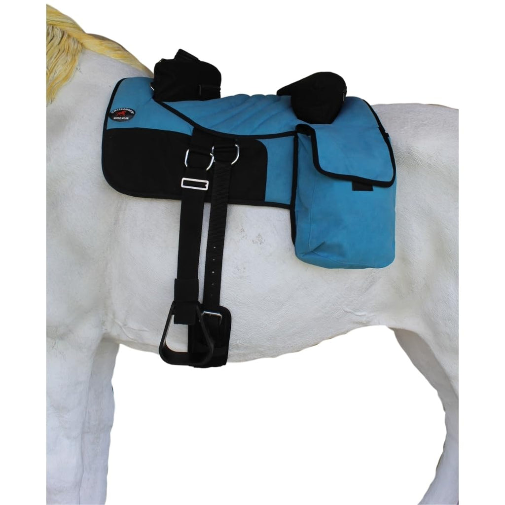 Horse Western Bareback Trail Saddle Pad with Pockets Girth Stirrups X367697