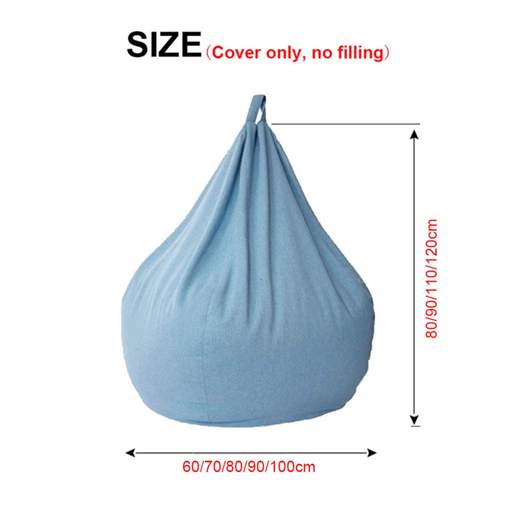 Linen Fabric Bean Bag Chair Cover 90x110cm R800