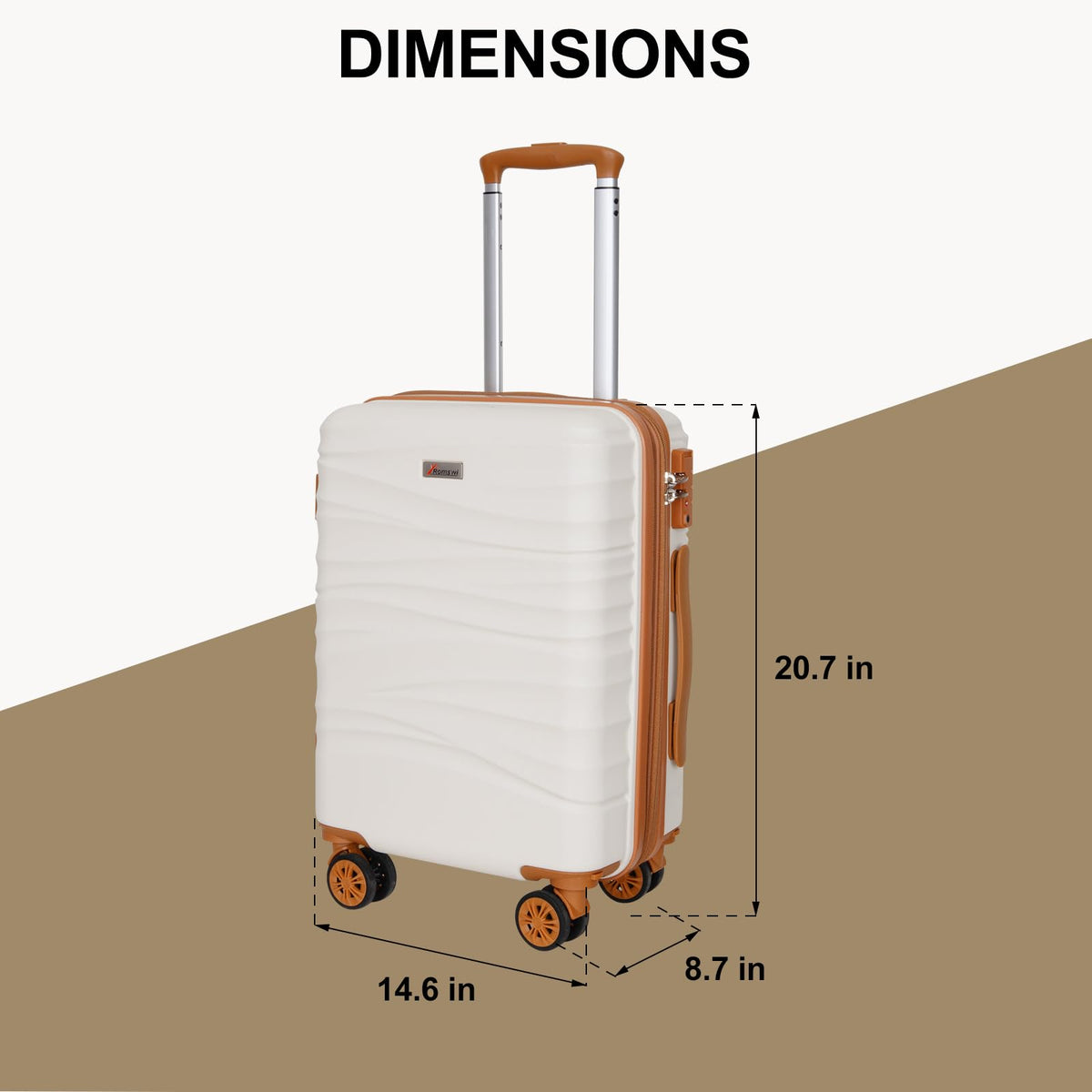 Expandable 21" Carry On Hardshell Luggage with Spinner Wheels, White B80191