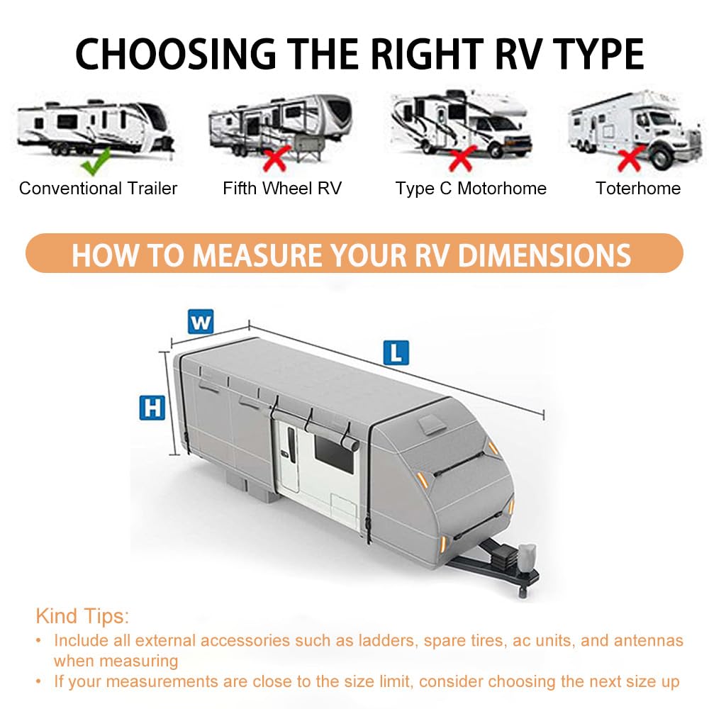 Waterproof 420D Travel Trailer Cover with Adjustable Straps Q2276