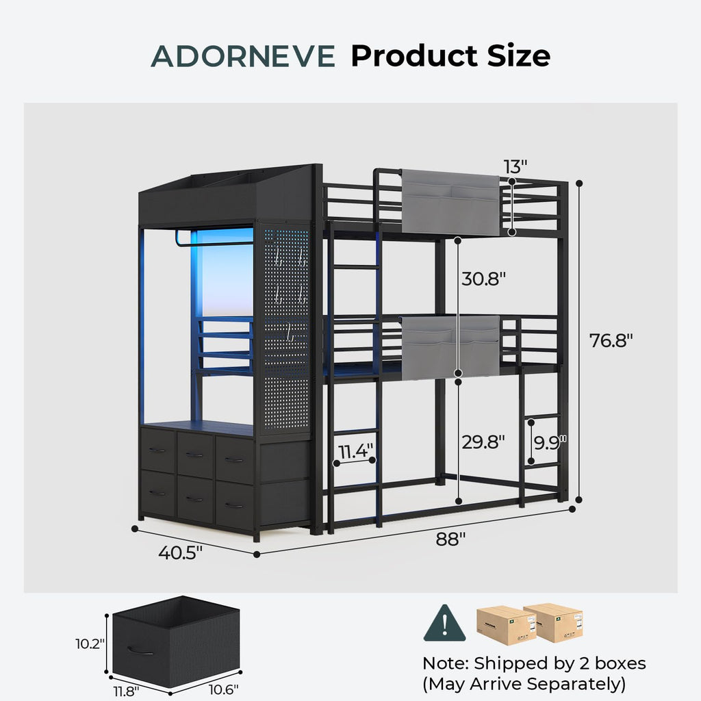 Triple Bunk Bed with 6 Storage Drawers X5985