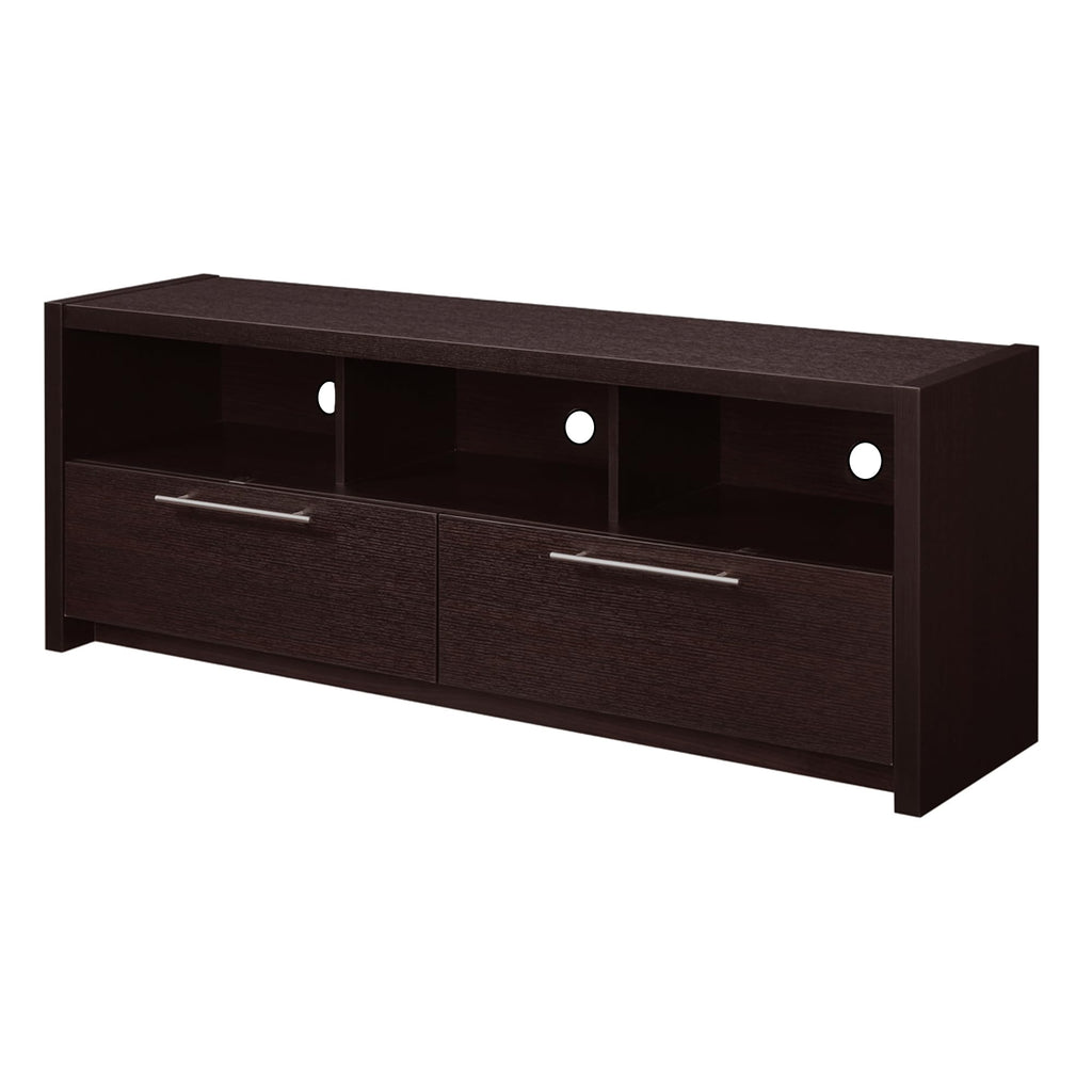 Espresso TV Stand with Storage Cabinets & Shelves V69223