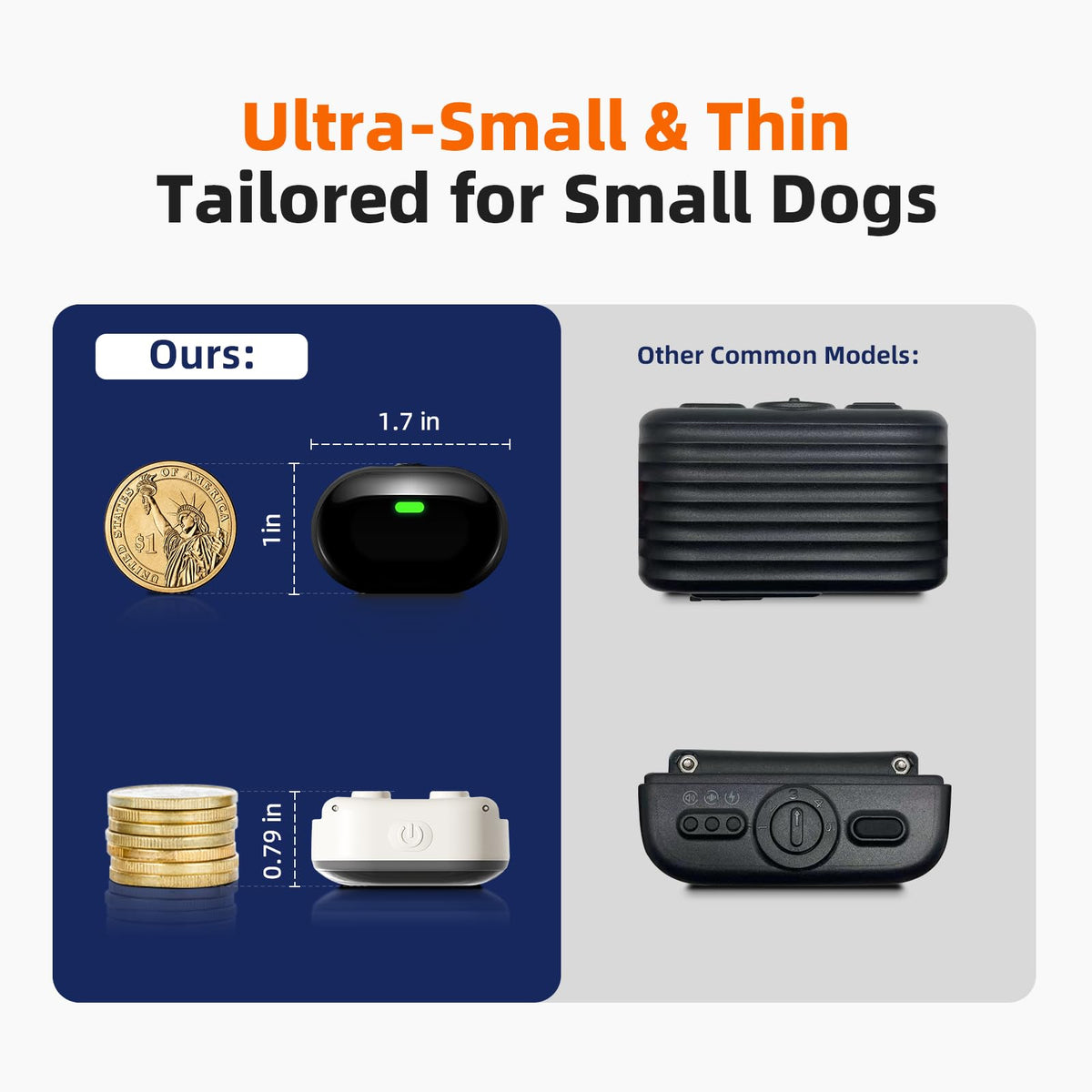 Ultra-Small Cat Training Collar with Remote, Waterproof, Rechargeable (Beige) M1258