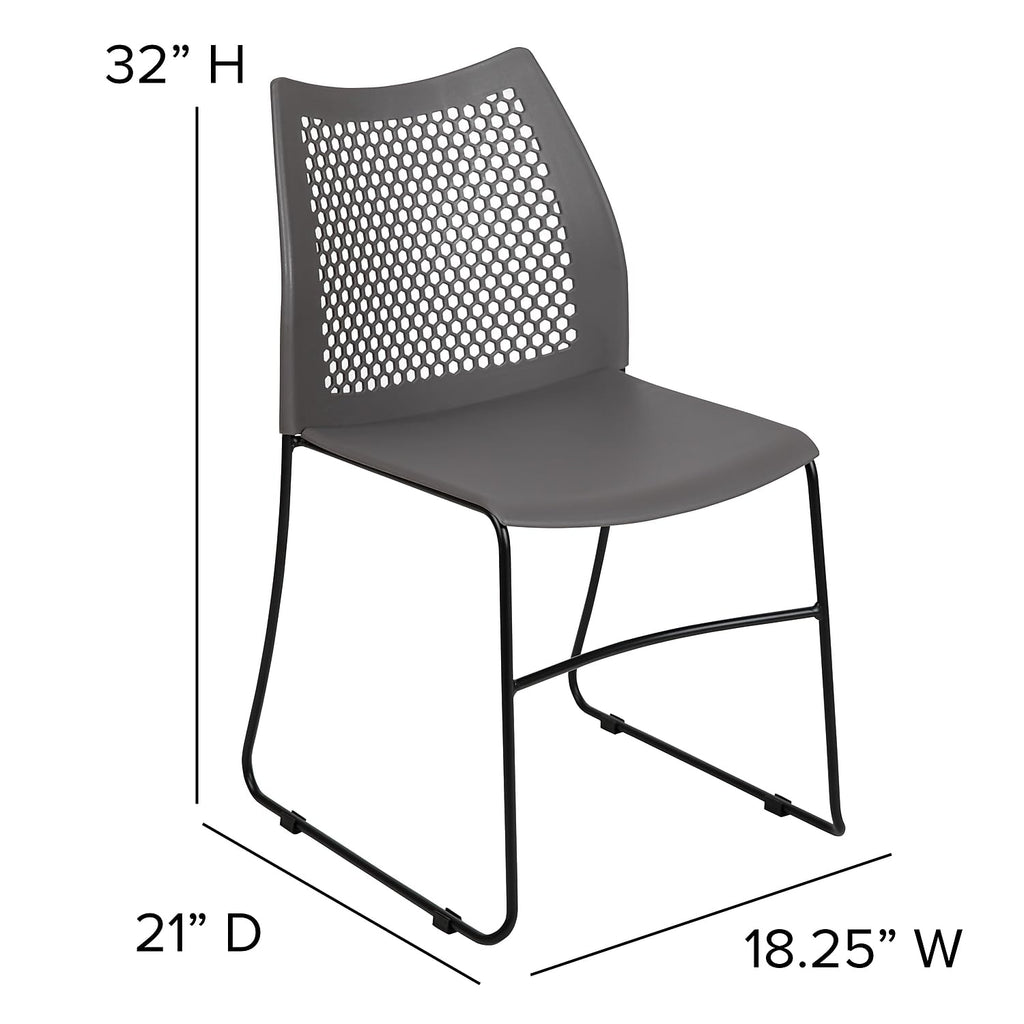 Gray Stack Chair with Air-Vent Back Y188942