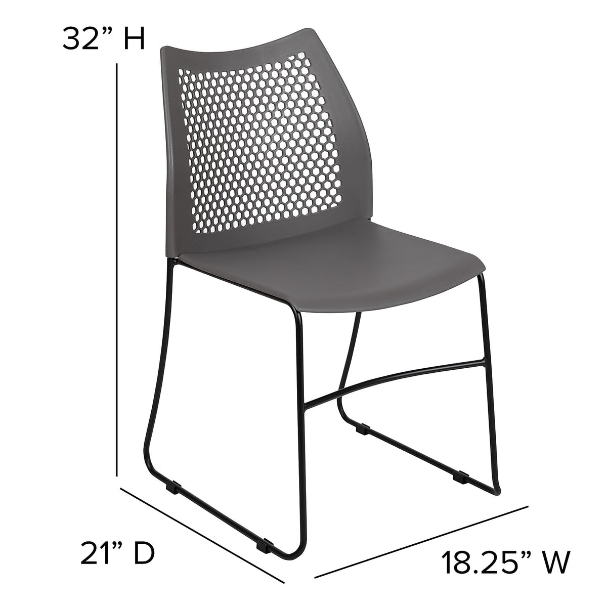 Gray Stack Chair with Air-Vent Back Y188942
