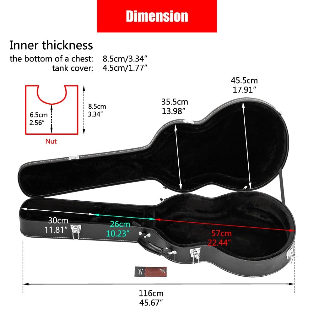 Hard Case for Semi-Hollow Hollowbody Electric Guitars O448906