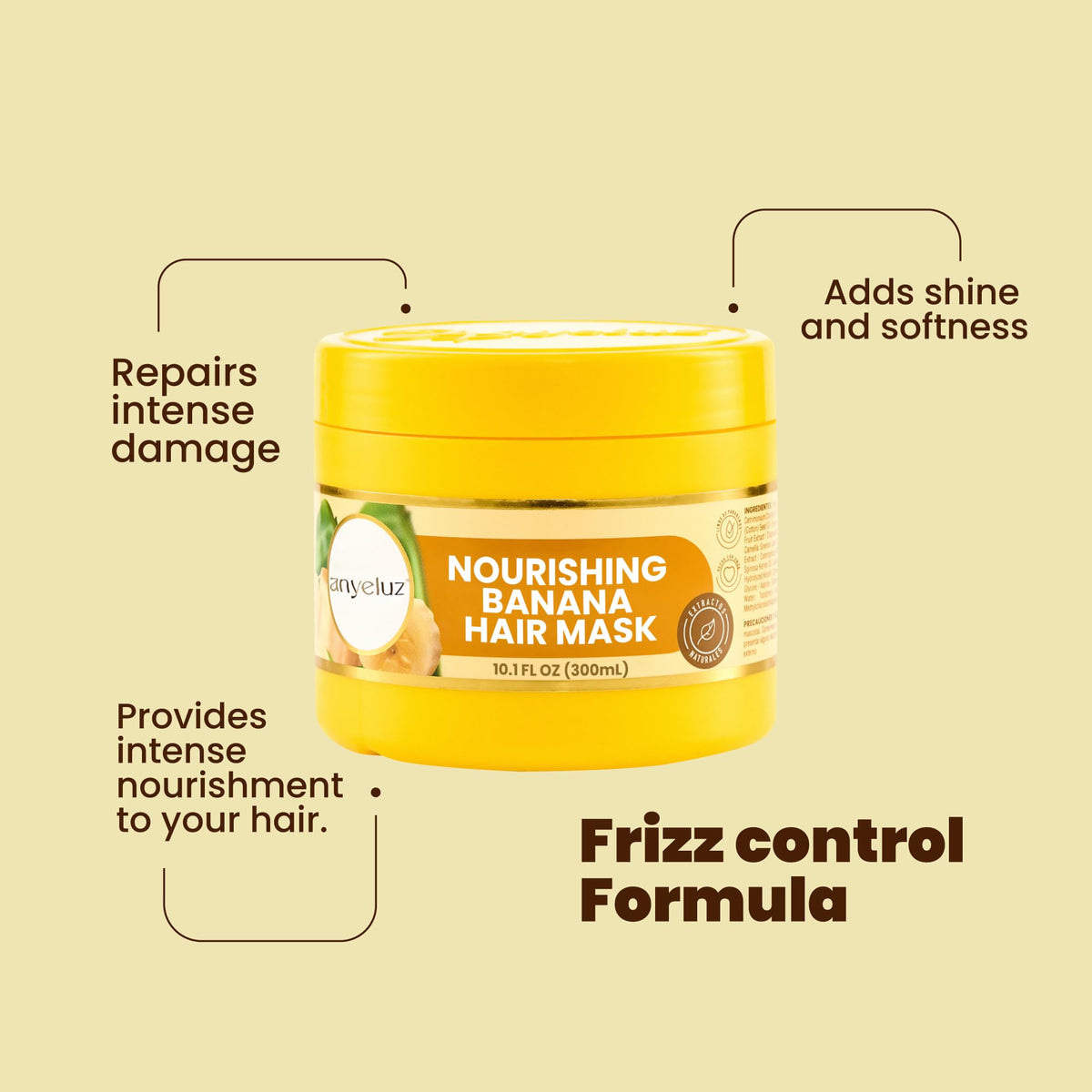 Banana Hair Mask with Banana Extract 10 Oz J2771