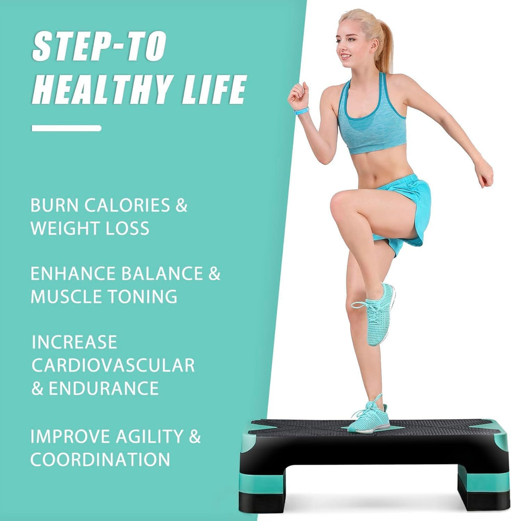 26.5 inch Aerobic Step Platform with 4 Risers K273
