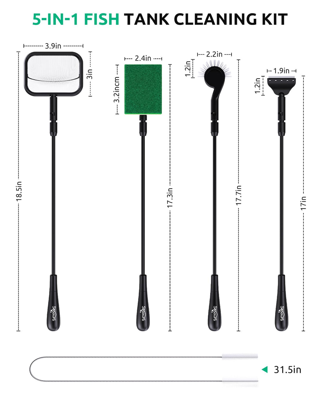 Aquarium Algae Scraper Glass Cleaner Set U57200