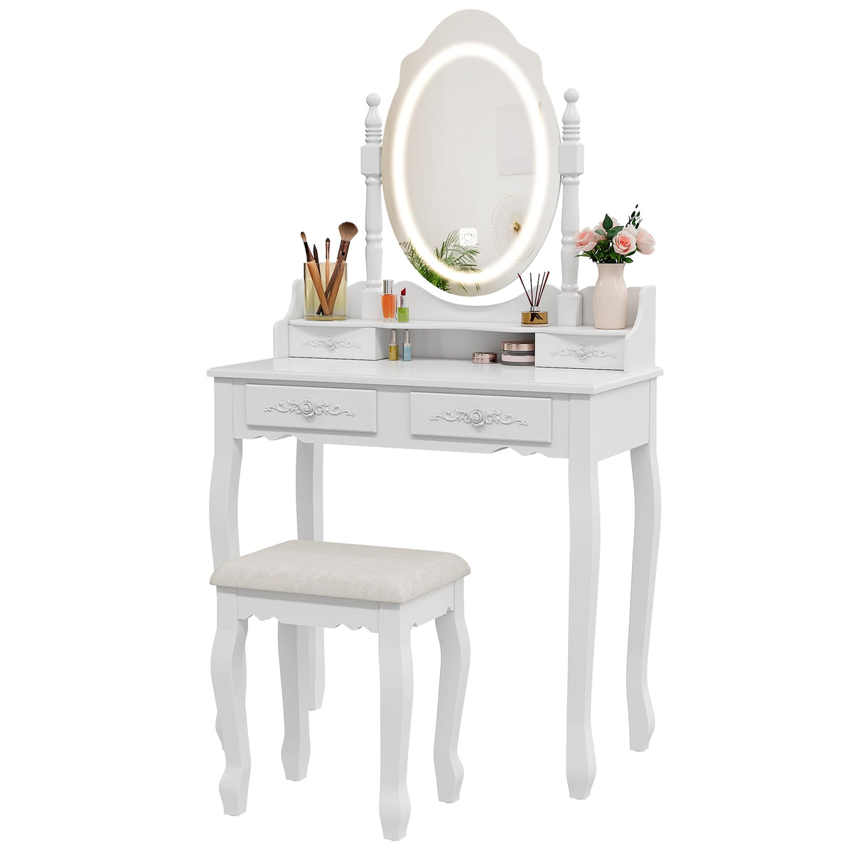 Vanity Desk with Mirror and Lights R6692