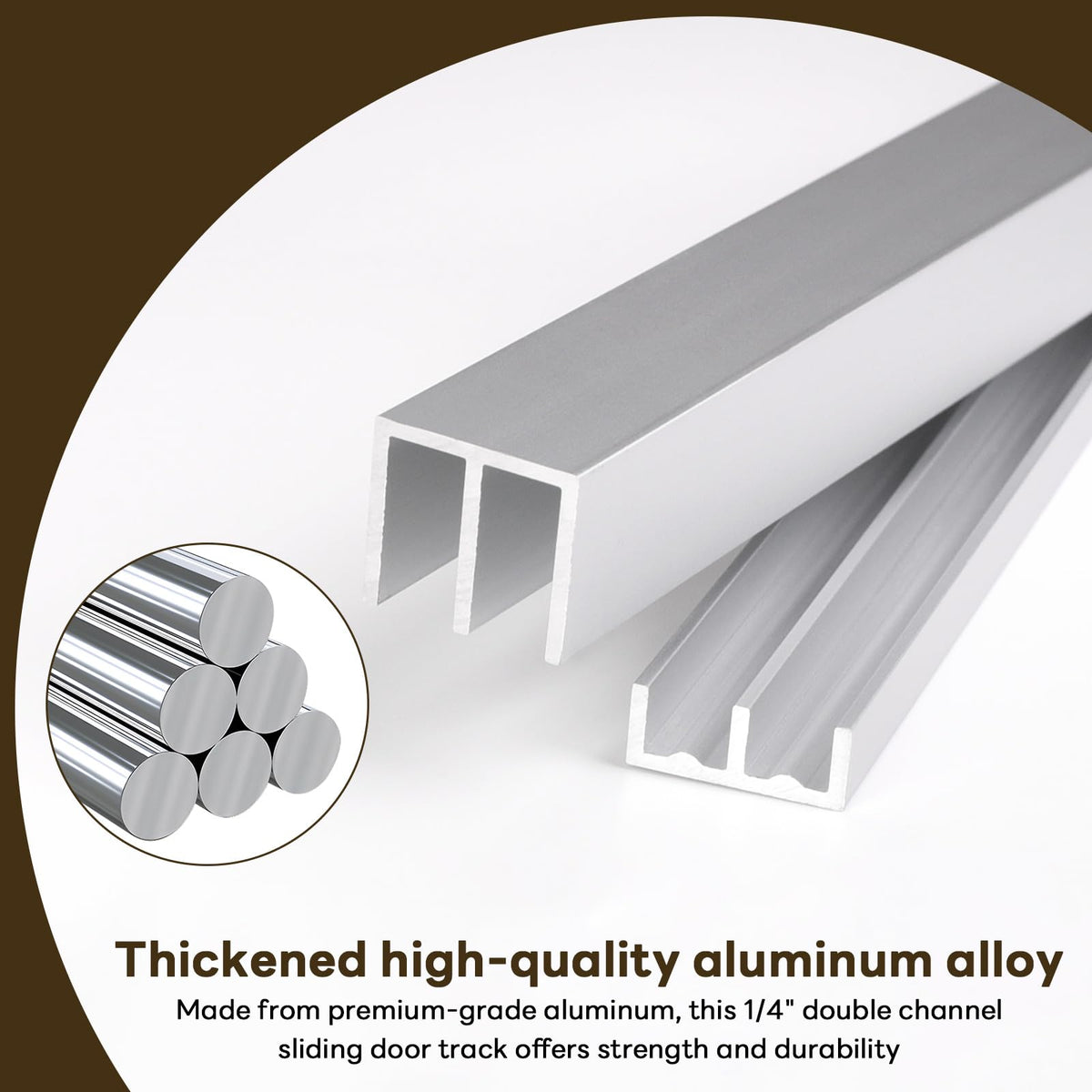 Aluminum Sliding Door Track Set 36 x 0.79 inches J31515
