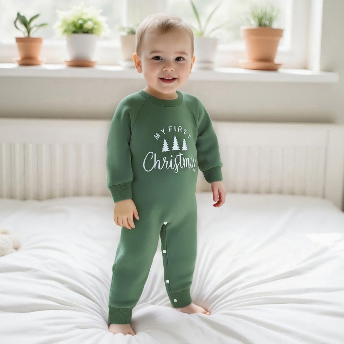 Newborn Thanksgiving Sweatshirt Jumpsuit Romper D130790
