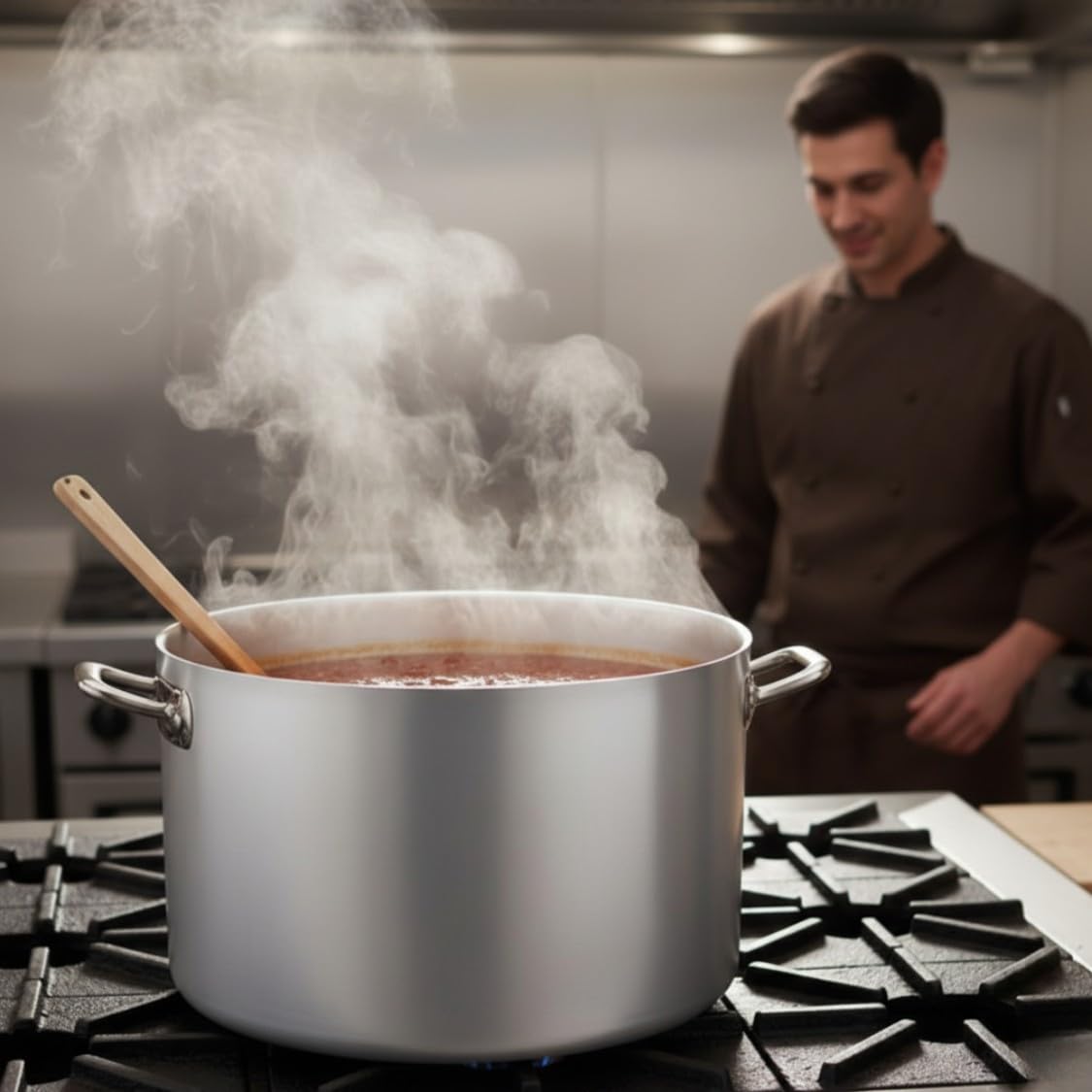 60 Quart Aluminum Sauce Pot with Riveted Handles V550