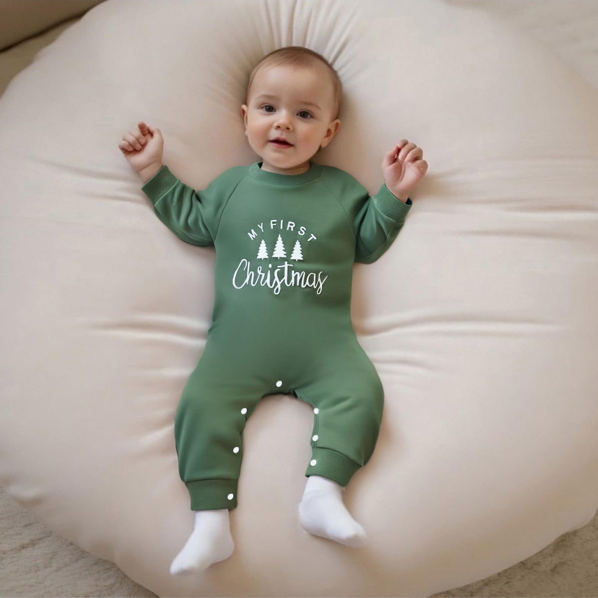 Newborn Thanksgiving Sweatshirt Jumpsuit Romper D130790