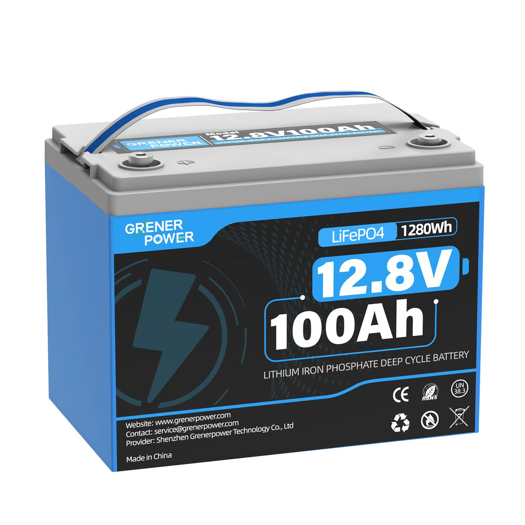 12V 100Ah LiFePO4 Lithium Battery, 15000 Cycles, 100A BMS D451195