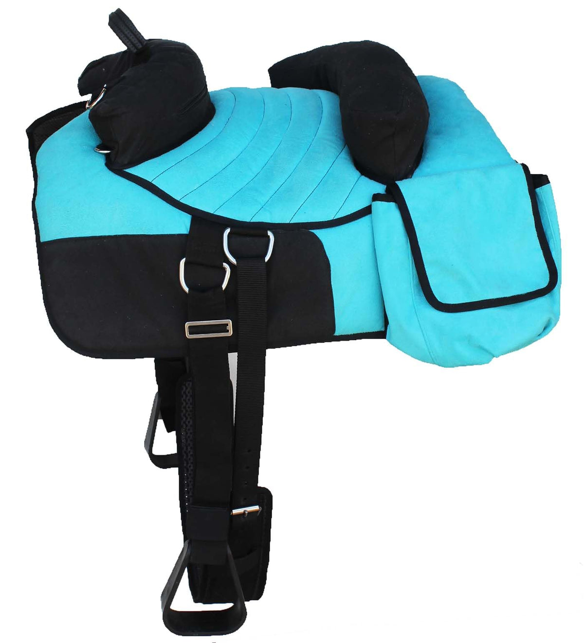 Horse Western Bareback Trail Saddle Pad with Pockets Girth Stirrups X367697