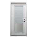 Fiberglass Smooth Primed Left Hand In-Swing Prehung Front Door Full Lite Clear Glass 36" x 80" V214