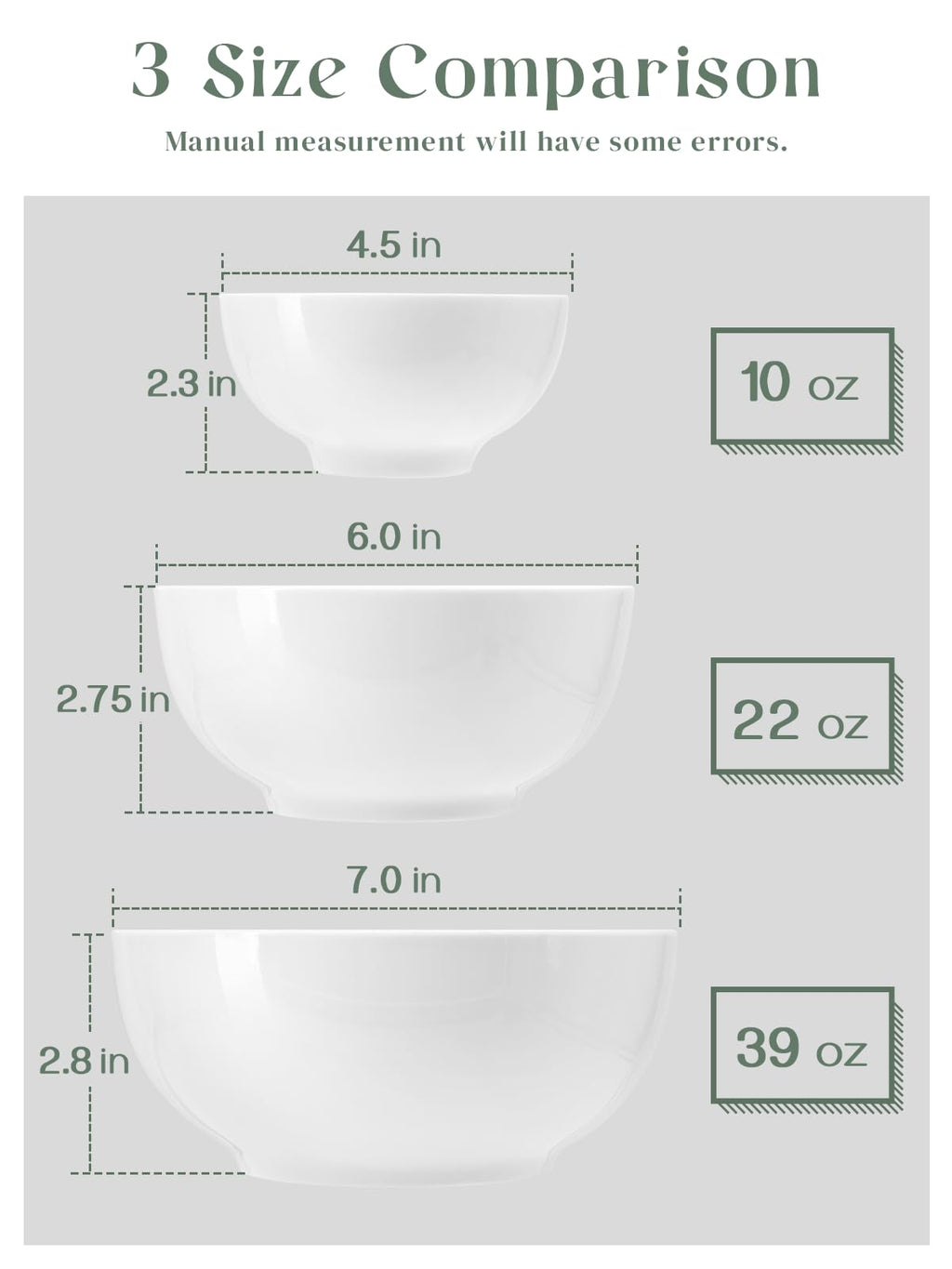 White Ceramic Bowls Set of 4 H2794