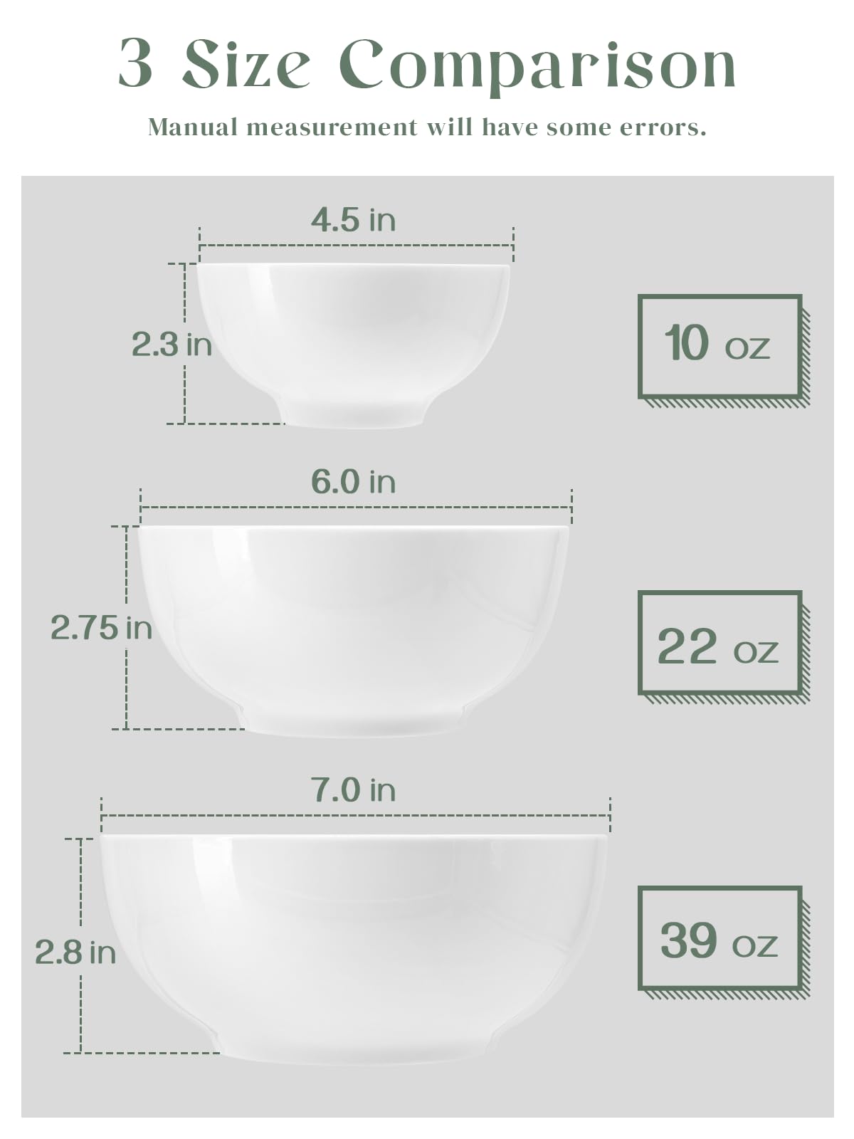 White Ceramic Bowls Set of 4 H2794