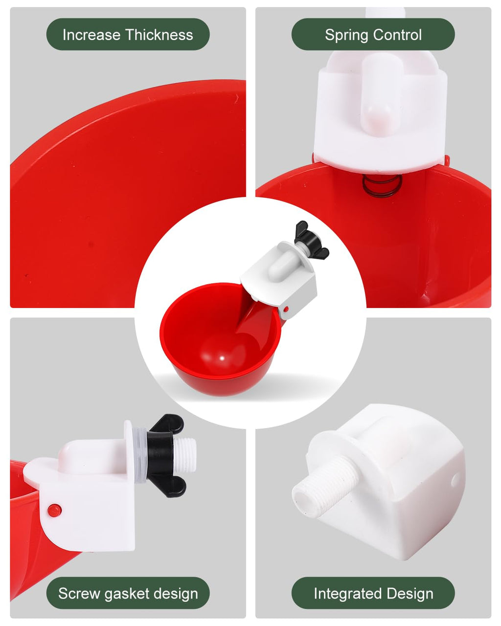 Chicken Waterer Cups 8 Pack with 3/8" Drill Bit K18133