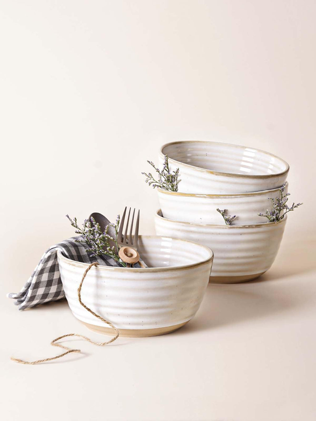 Ceramic Soup Bowl Set 42 oz 7 Inch Set of 4 Arctic White F247710