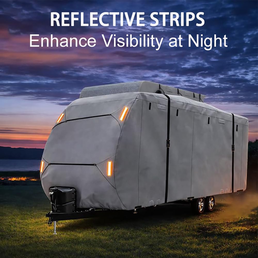 Waterproof 420D Travel Trailer Cover with Adjustable Straps Q2276