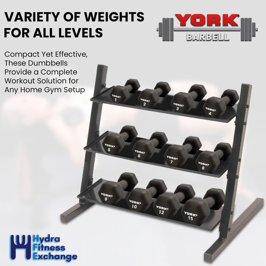 Neoprene Hexagon Dumbbells with Cast Ergo Handle, 10lb Pack of 4 L547530