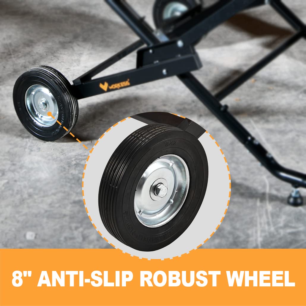 Portable Foldable Table Saw Stand with 8 Inch Wheels K3258