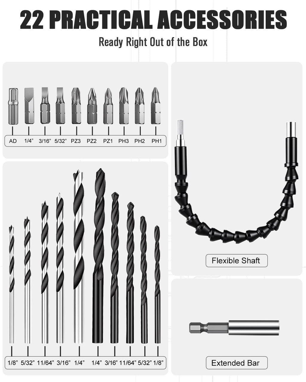 20V Cordless Electric Drill Set W361