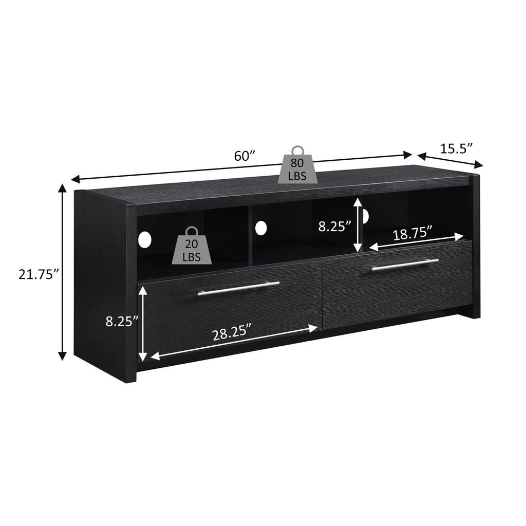 Espresso TV Stand with Storage Cabinets & Shelves V69223
