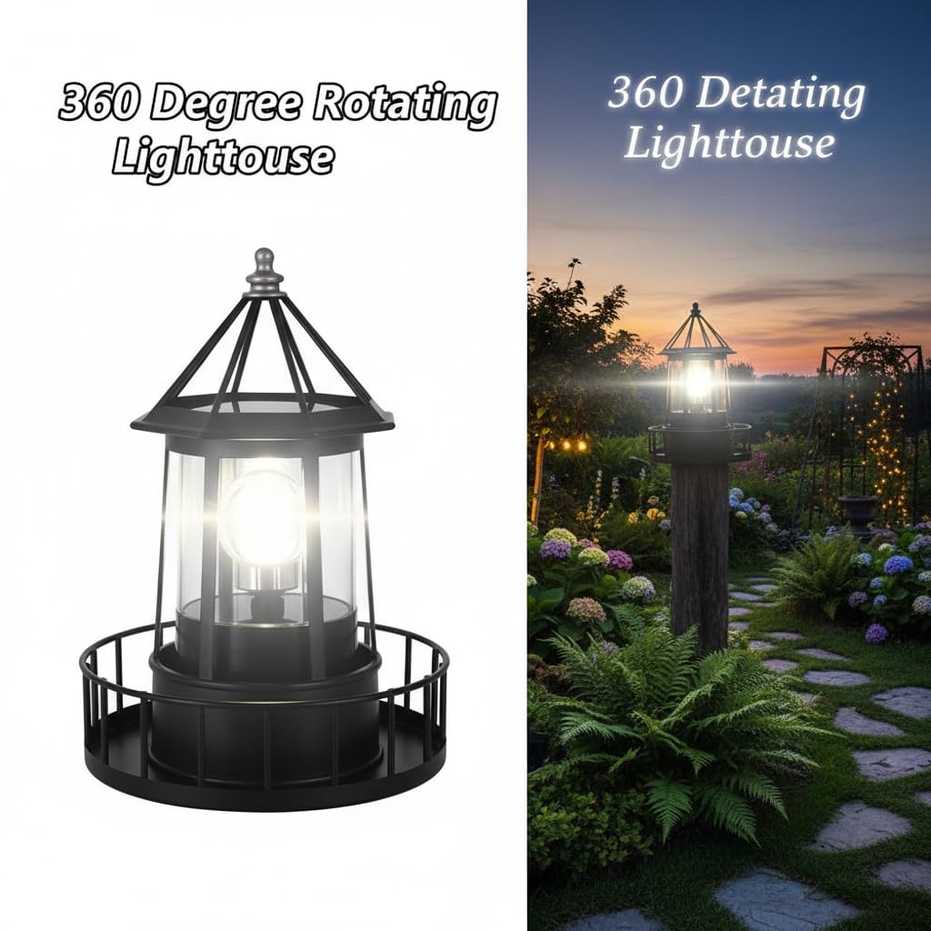 Solar Lighthouse Lamp IP65 Waterproof Outdoor Solar Light V1070