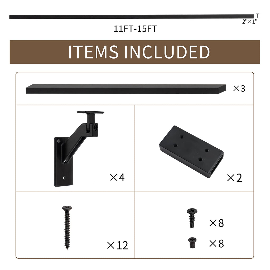 Matte Black Handrails Kit for Stairs G3982