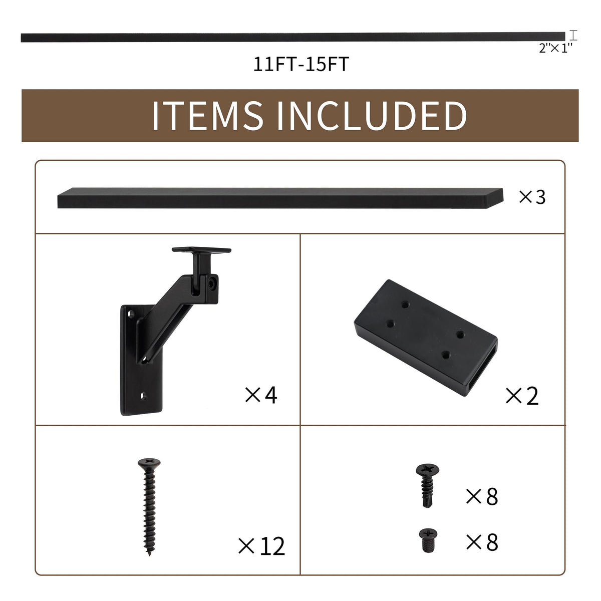 Matte Black Handrails Kit for Stairs G3982