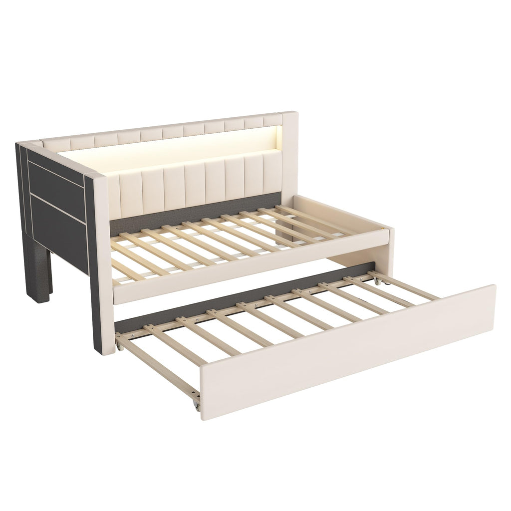 White Twin Size Daybed with Trundle O745