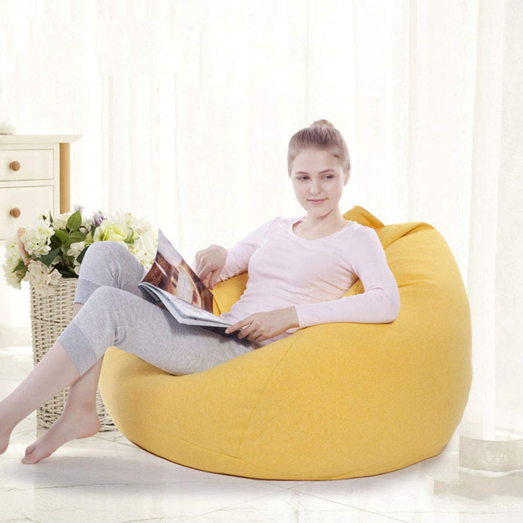 Linen Fabric Bean Bag Chair Cover 90x110cm R800