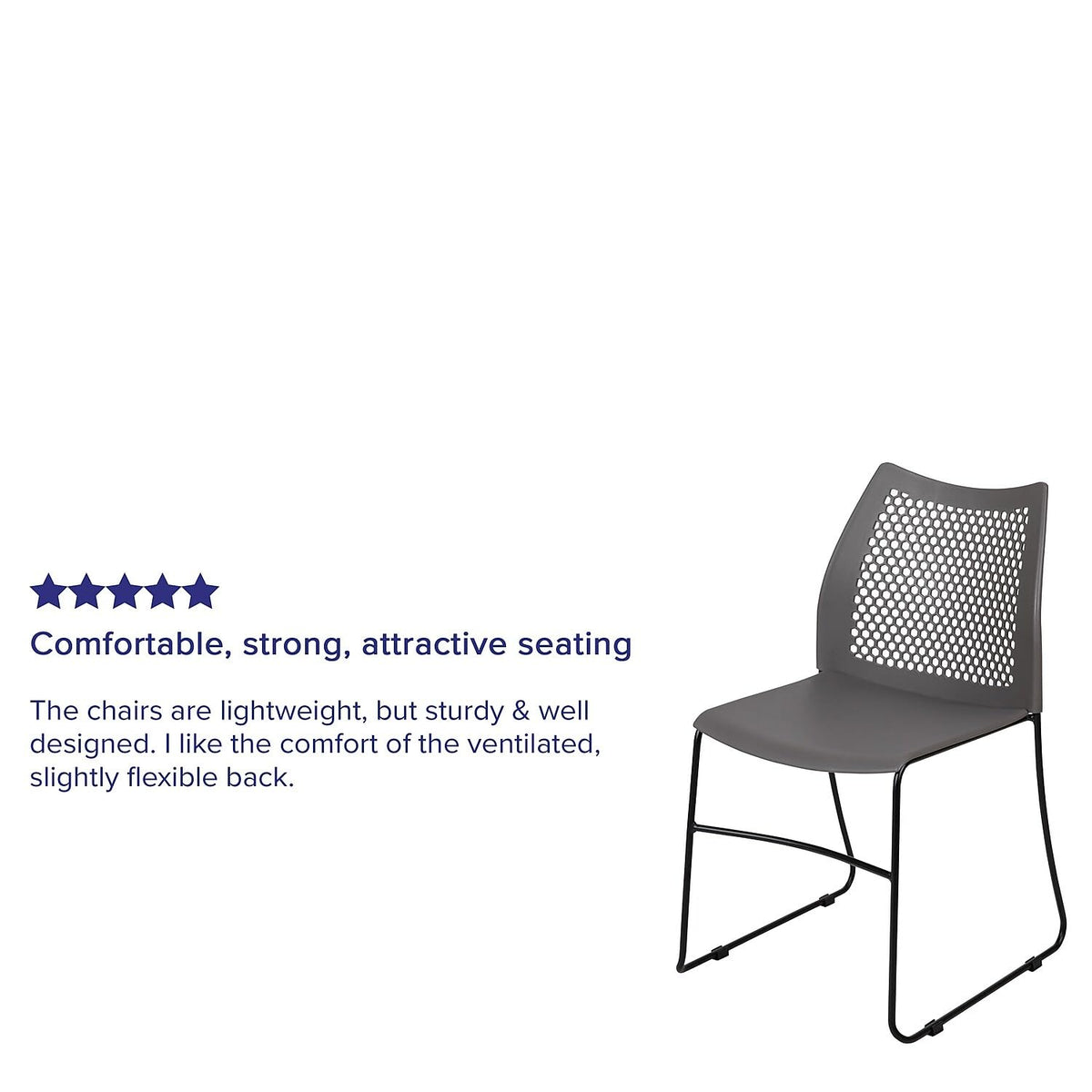 Gray Stack Chair with Air-Vent Back Y188942