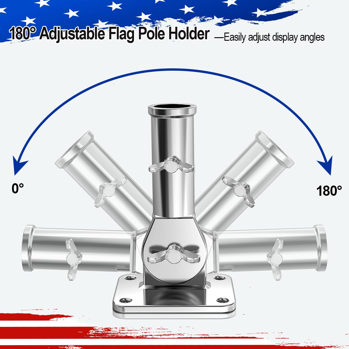 Adjustable 316 Stainless Steel Flag Pole Holder K8385