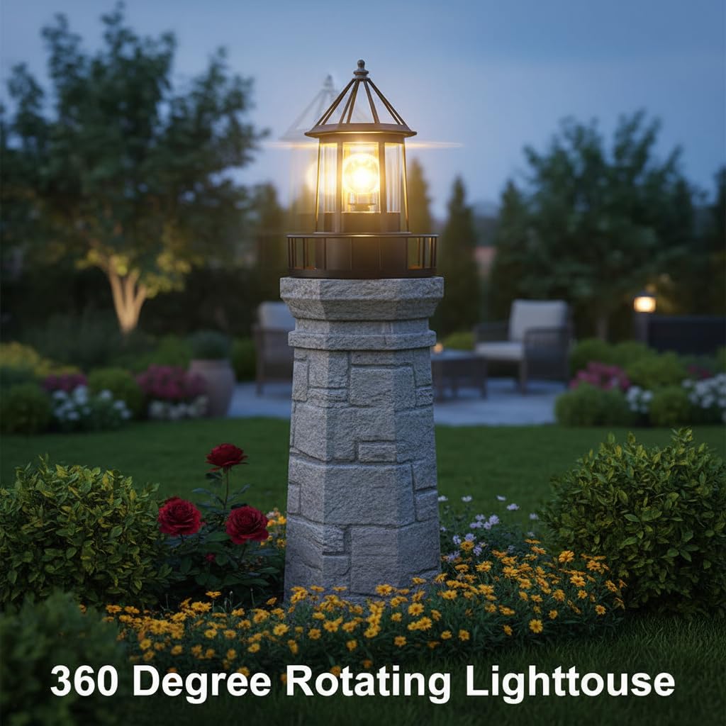 Solar Lighthouse Lamp IP65 Waterproof Outdoor Solar Light V1070