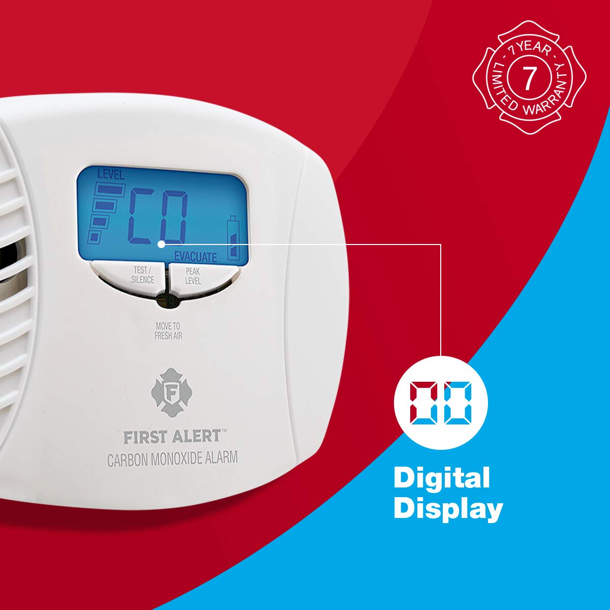 Plug in Carbon Monoxide Alarm with Digital Display I355942