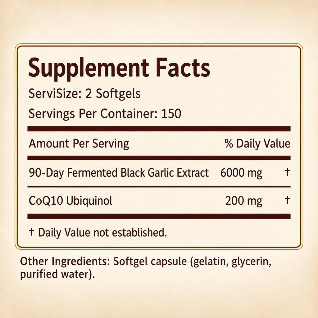 Black Garlic CoQ10 Softgels, 300 Softgels V5369