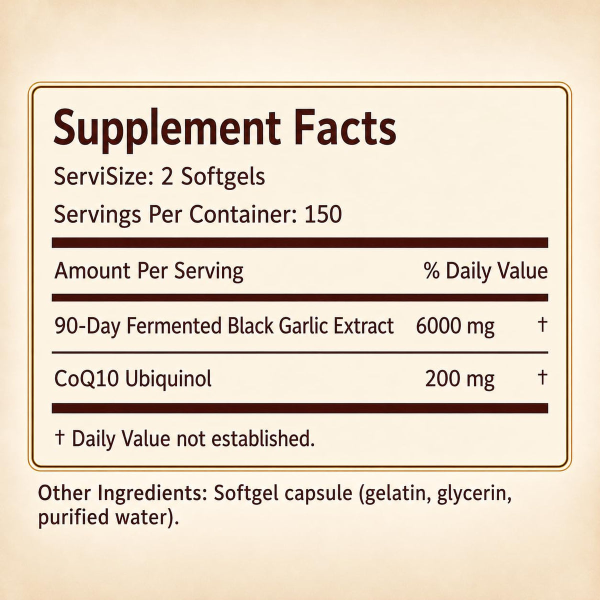 Black Garlic CoQ10 Softgels, 300 Softgels V5369