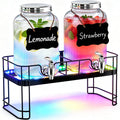 2 Pack 1 Gallon Glass Drink Dispensers with Stand M5868