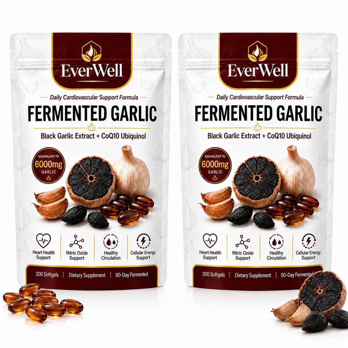 Black Garlic CoQ10 Softgels, 300 Softgels V5369