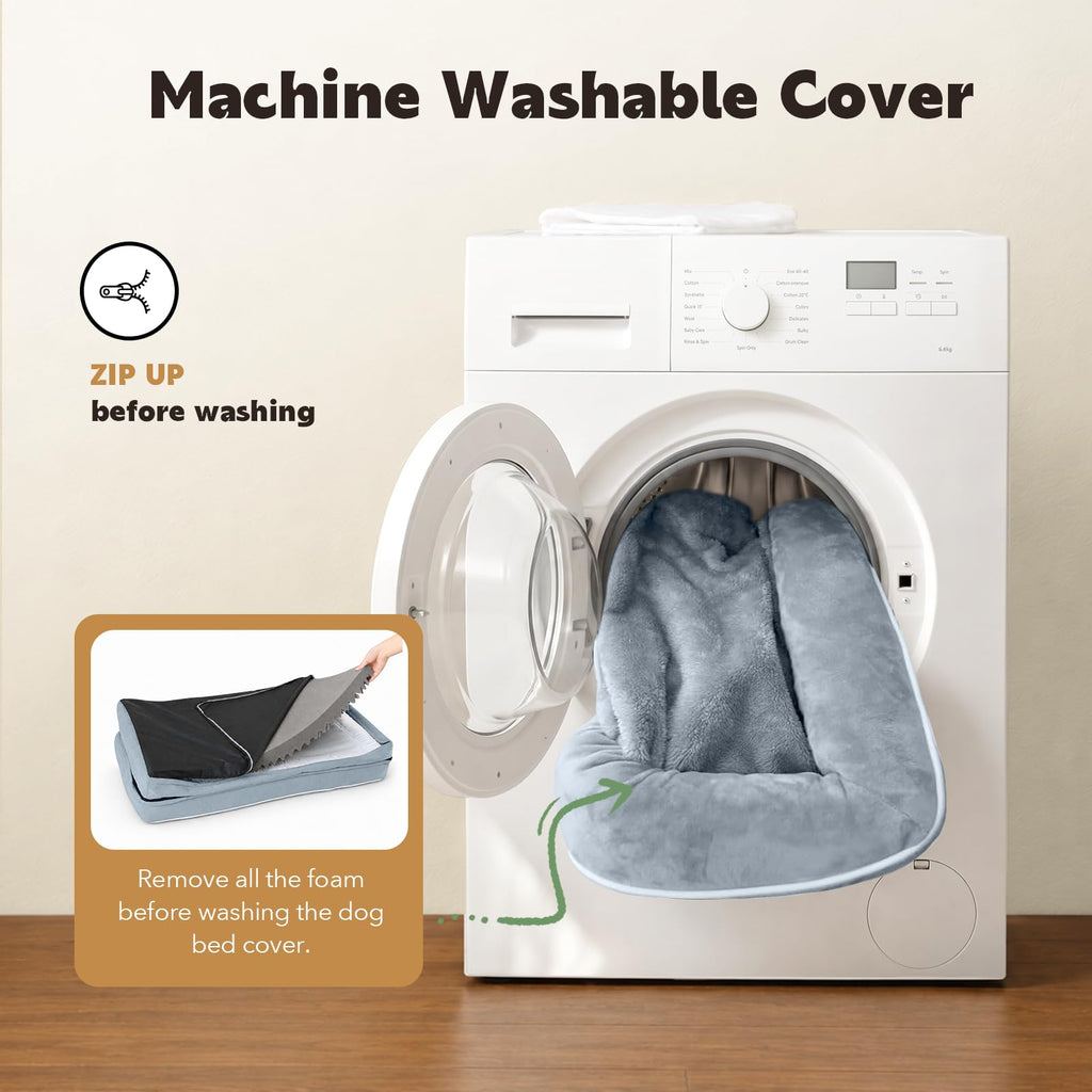 Washable Orthopedic Dog Bed with Bolster H33777