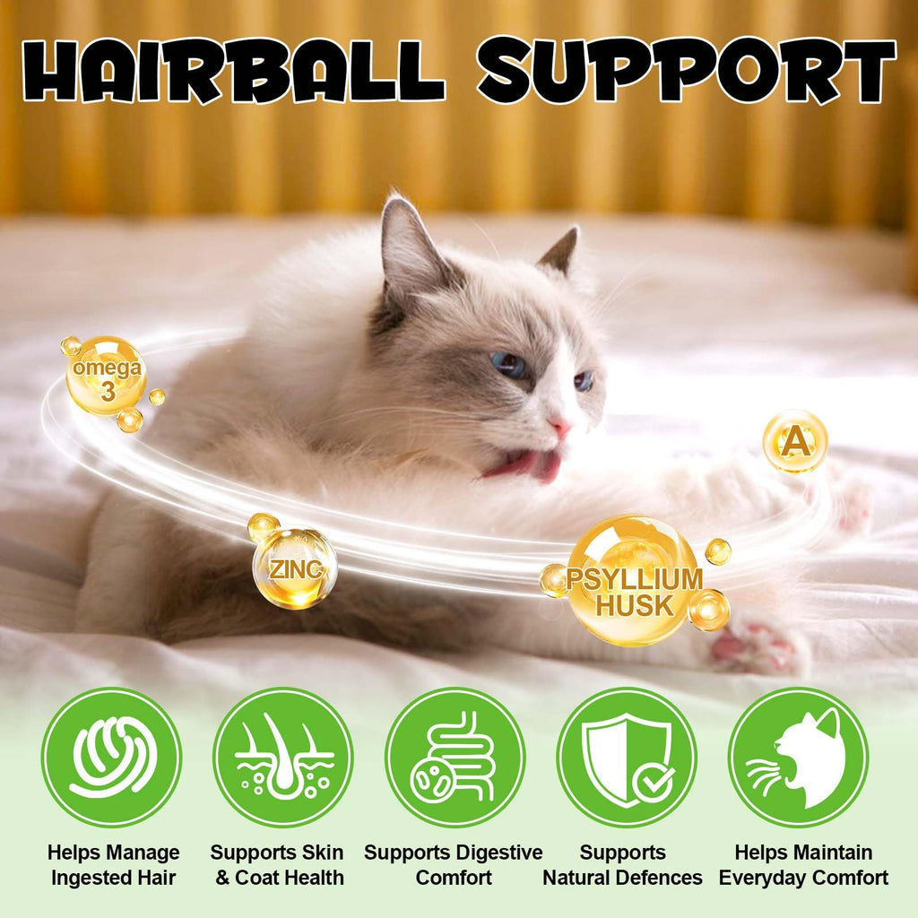 Cat Hairball Support Chews with Cat Grass & Omega-3 Fish Oil N54265